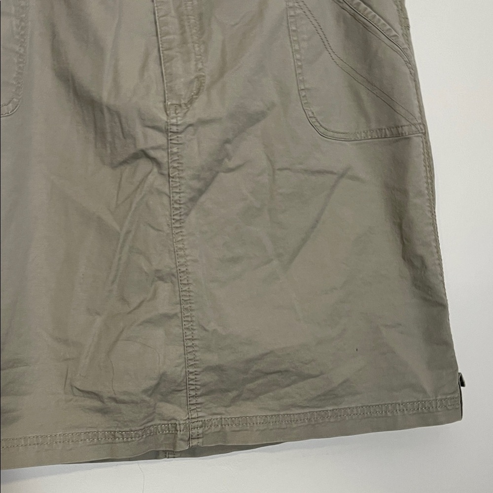 Khaki Casual Skirt with Belt loops Skort (shorts inside) side pockets - Picture 3 of 9